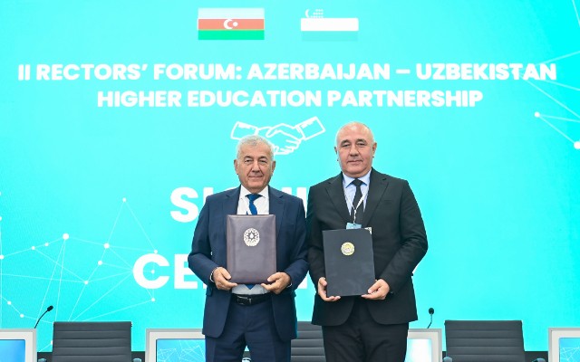 BMU ilə Özbəkistanın iki ali təhsil müəssisəsi arasında memorandumlar imzalandı - FOTOLAR